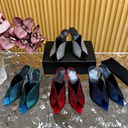 Slippers Summer Women High Heel Sandals Pointy Thin Diamond Design Fashion Party