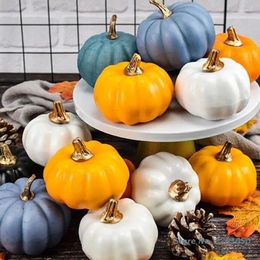 Decorative Flowers 12Pcs Mini Artificial Pumpkins Autumn Table Decor Fall Wedding Wreaths Fill Vases Baskets Halloween Decorations