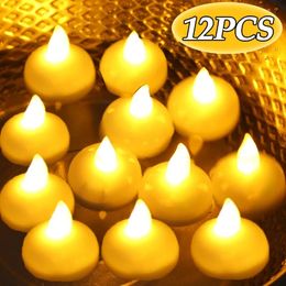 121Pcs LED Floating Candle Flameless Candles Battery Operated Waterproof Float on Water Tealight Wedding Christmas Party Decor 240412