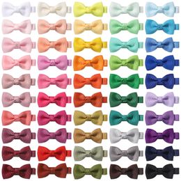 2inch Baby Bow Barrettes Hairpins Small Mini Grosgrain Ribbon Bows Hairgrips Girls Solid Whole Wrapped Safety Hairpin Clips Kids Hair Accessories YL2700