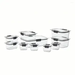 Storage Bottles Food Container 20 Piece Variety Set Clear Tritan Plastic Kitchen Containers