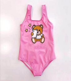 Summer Girls Cartoon Bear One-Pieces Bikini Swimsuit Kids Toddlers Bathing Suits Baby Girl Beach Swimwear Swimming Wear3300061