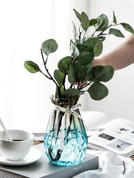 Vases Color Transparent Glass Vase Dried Flower Arrangement Water Culture Bottle Living Room Creative Decoration Pot