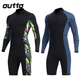 Women's Swimwear 1.5mm Long Sleeved Diving Suit Men's Jumpsuit Shorts Warm Outdoor Snorkelling Beach Surfing Swimsuit Sun Protection