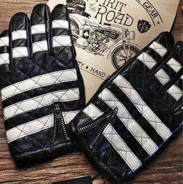 Genuine Leather Prisoner Motorcycle Gloves Men039s Cycling Winter Ridding Mitten S21444908477