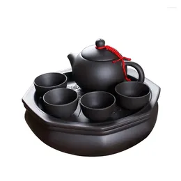 Teaware Sets Portable Purple Sand Travel Tea Set Complete Of Ceramic Outdoor Car Traveling Small Tray Teapot Teacup