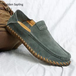Casual Shoes Golden Sapling Business Men's Party Loafers Cow Suede Leather Driving Flats Lightweight Men Leisure Social Moccasin
