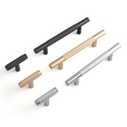 European Style Aluminium Alloy Kitchen Cabinets Handles Knurled Carving Furniture Handles Matte Black Drawers Knobs Gold Handles