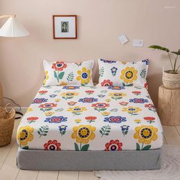 Bedding Sets Concise Non-Slip Bedspread Bed Sheet Soft Cotton Fitted Protect Bedroom Mattress Protector Cover Linen Pillowcases