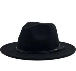 Simple Women Men Wool Vintage Gangster Trilby Felt Fedora Hats With Wide Brim Gentleman Elegant Lady Winter Autumn Jazz Caps4687789093611