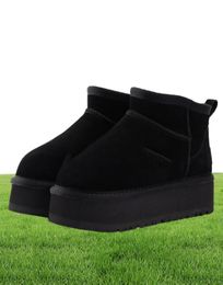 Women Snow boots shoes Designer lia Classic ultra mini platform booties winter plush Ankle boot slides Sheepskin Suede A3747931