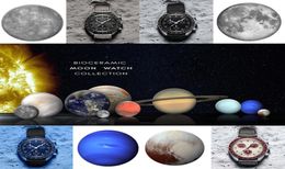 Bioceramic Mens Moon Quartz Full Function Chronograph Watches Mission To Mercury Fashion Brand 42mm Luxury Neptune Clock Pluto Wristwatches WITH BOX9001550