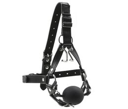 Female Black Leather Harness Open Mouth Ball Gags Stainless Steel Nose Hook Bondage Device Adult Passion Flirting BDSM Sex Games P9891090