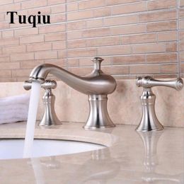Bathroom Sink Faucets Vidric Basin Polished Nickel North American Style Faucet Widespread 3 Hole Mixer