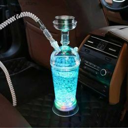 Other Home Garden PUFF Acrylic LED Shisha Hookah Set with Chicha Bowl Water Pipe Narguile Sheesha Cachimbas Nargile Portable Car Kit L46