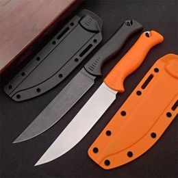 Orange/Black High end 15500 Survival Straight Knife CPM-154 Stone Wash/ Satin Drop Point Blade Full Tang Nylon Plus Glass Fibre Handle Fixed Knives