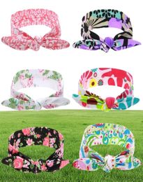 36 Colours Baby Headbands Flower Cotton Bands Girls Turban Twisted Knot Bunny Ear Floral Kids Hair Accessories Plaid Headwear KHA3167465295