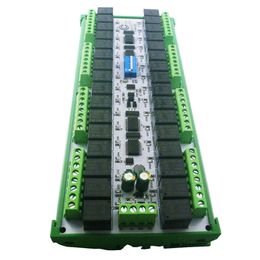Easy to Instal DIN Rail Box DIP Switch Setup Parameters DC 12V 24V 20A 32CH Modbus RTU RS485 Relay Module RYR432D