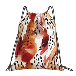 Backpack Redish Brown Abstract Boho Animal Print Pattern Backpacks Casual Portable Drawstring Bags Sundries Bag BookBag For Man Woman