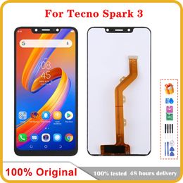 6.2" Original For Tecno Spark 3 KB7 LCD Display Touch Screen Digitizer Assembly New For Tecno KB7j Repair Replacement Parts