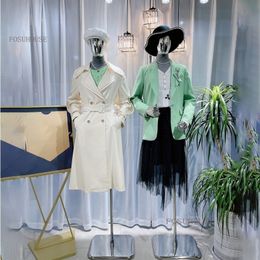 Mannequin with Electroplated Hands High-end Clothing Store Suede Body Female Mannequin Female's Clothing Display Stands