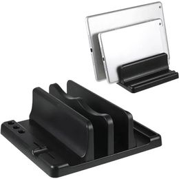 Vaydeer Plastic Vertical Laptop Stand Holder Adjustable Desktop Notebook Dock Space-Saving 3 In 1 computer stand Tablet Stands