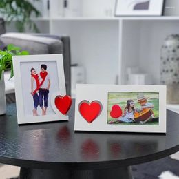 Frames Creative Ins Love Lip Print Po Frame 6 Inch Wooden Wedding Set With Hand Gift Box Picture Vintage