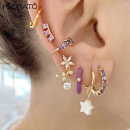 Stud Earrings Exquisite Crystal Flower For Women 925 Sterling Silver Needle Bling Zircon Earring Bride Wedding Party Jewellery