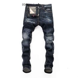 Mens Jeans Slim Men Classic Man Trousers Hip Hop Rock Moto Casual Designer Pants Died Skinny Denim Biker 6146 Dsquares Dsqured 2 Drop Otx9W