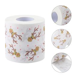 1 Roll of Christmas Toilet Paper Roll Colourful Printed Toilet Paper for Holiday