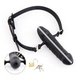 DoubleEnded Dildo Gag With Locking Buckles Harness Bondage Dildo Mouth Plug Sex Toy For Couples21168743557