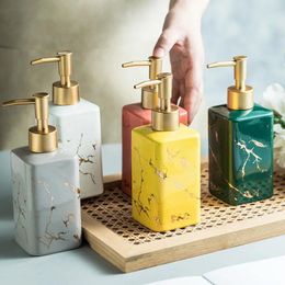 Liquid Soap Dispenser Luxury Marble Bottle Empty Foaming Bathroom Hand Sanitizer Shampoo Body Wash Lotion Refillable Pump