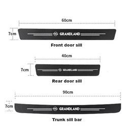 Fibre Car Door Threshold Sill Protector Trunk Stickers For Opel Grandland X 2020 2021 2022 2023 Car Accessories