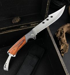 Stainless steel USA dovetail large folding knife color wood handle sharp tactical hunting EDC pocket survival knives7458621