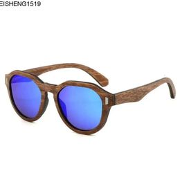 Sunglasses Berwer Mens Polarized Ebony Wood Mirror Lens Sun Glasses Women Brand Design Colorful Shades