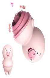 H N mini lovely Pocket decoration Cute Pig Tongue Lick Vibrators For Women Anal Clitoris Nipple Massager Female Sex Toys Adult Pro4367370