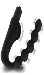 yutong Silicone 10 Speeds Anal Plug Prostate Massager Vibrator Butt Plugs 5 Beads Toys for Woman Men Adult Product Shop o4283789