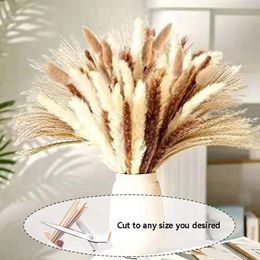 Decorative Flowers 90Pcs Pampas Grass Including White & Natural Dried Reed Bouquet For Wedding Boho Home House Table Party Decor