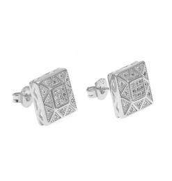 Mens Hip Hop Stud Earrings Jewelry High Quality Fashion Gold Silver Simulation Diamond Square Earring For Men9500292