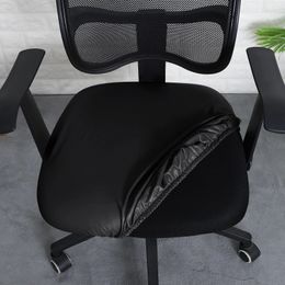 1 Piece Office Chair Seat Cover Elastic PU Waterproof Dining Chair Seat Slipcover 38-45cm Washable Movable