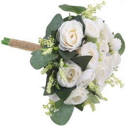 Decorative Flowers Ornaments Tossing Rustic Bouquet For Bride Artificial Holding Bridal Bouquets White Weeing