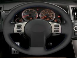 Car Steering Wheel Cover Handstitched Black Artificial Leather For Infiniti FX FX35 FX45 20032008 Nissan 350Z 200320097659264