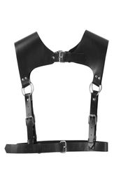 Belts Women Sexy Black PU Leather Waist Harness Adjustable Shoulder Strap Waistband Top Fashion Goth Rivets Hollow Belt Clubwear4360867