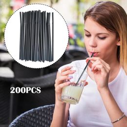Drinking Straws 200 PCS Disposable Black Elbow Material Party Cake Decorative Juice Drink Milk Tea Beverage Tools