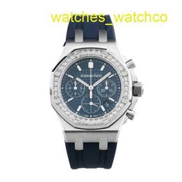 Female AP Wrist Watch Royal Oak 26231 Automatic Machinery 37mm Diameter New Blue Face Precision Steel Case with Original Diamond Set