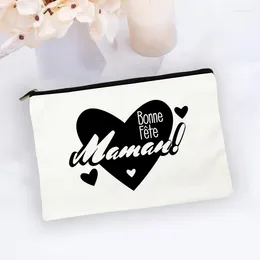 Storage Bags Love You Mama Print Outdoor Makeup Bag Portable Box Travel Toiletries Organizer Female Make Up Cases Mother Gift