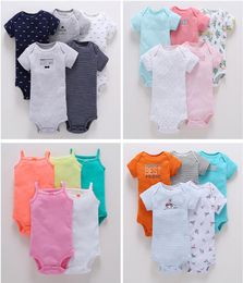 Baby Romper 5piecelot Baby Jumpsuit Cotton Boygirls Clothes Short Sleeve Summer Striped Newborn Ropa Bebe Clothing 024M9413991