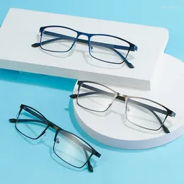 Sunglasses Myopia Glasses Men Ultralight Rectangle Anti Blue Light Computer Classic Metal Frame Nearsighted Eyeglasses 0 To -600