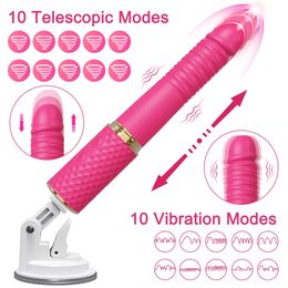 Automatic Machine Telescopic Dildo Vibrator Female Sexs Toy Women Vagina Masturbation Penis G Spot Clitoris Stimulator Massager 240401