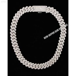Forza qualità da 20 mm Cuban Link Chain VVS Baguette Moissanite Diamond 925 Gift oro bianco in oro bianco in argento per uomini e donne